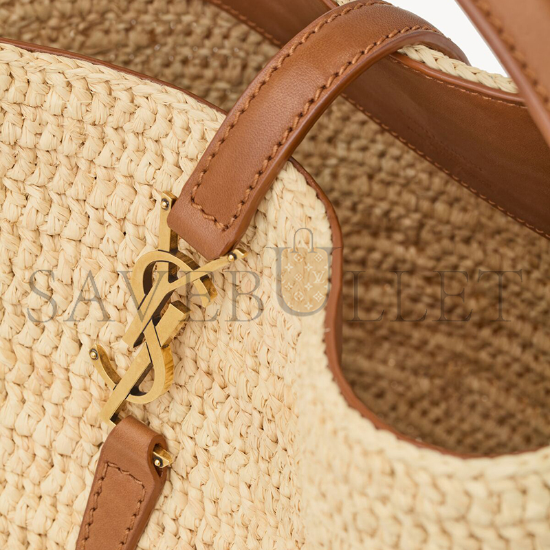 Y*L le 37 in woven raffia and vegetable-tanned leather 773991gaad72080 (20*25*16cm)